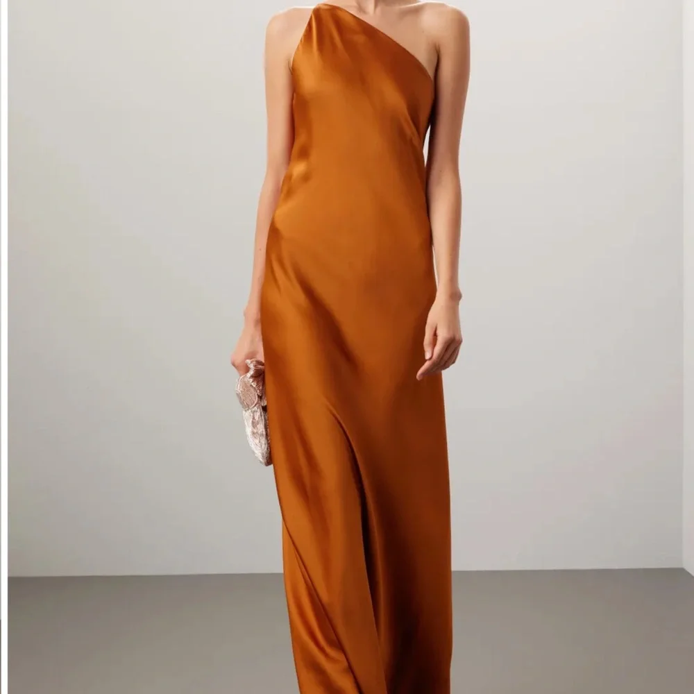 Sz 16 Obando‎ collective copper orange one shoulder sleeveless maxi gown RTR xl - Picture 5 of 14
